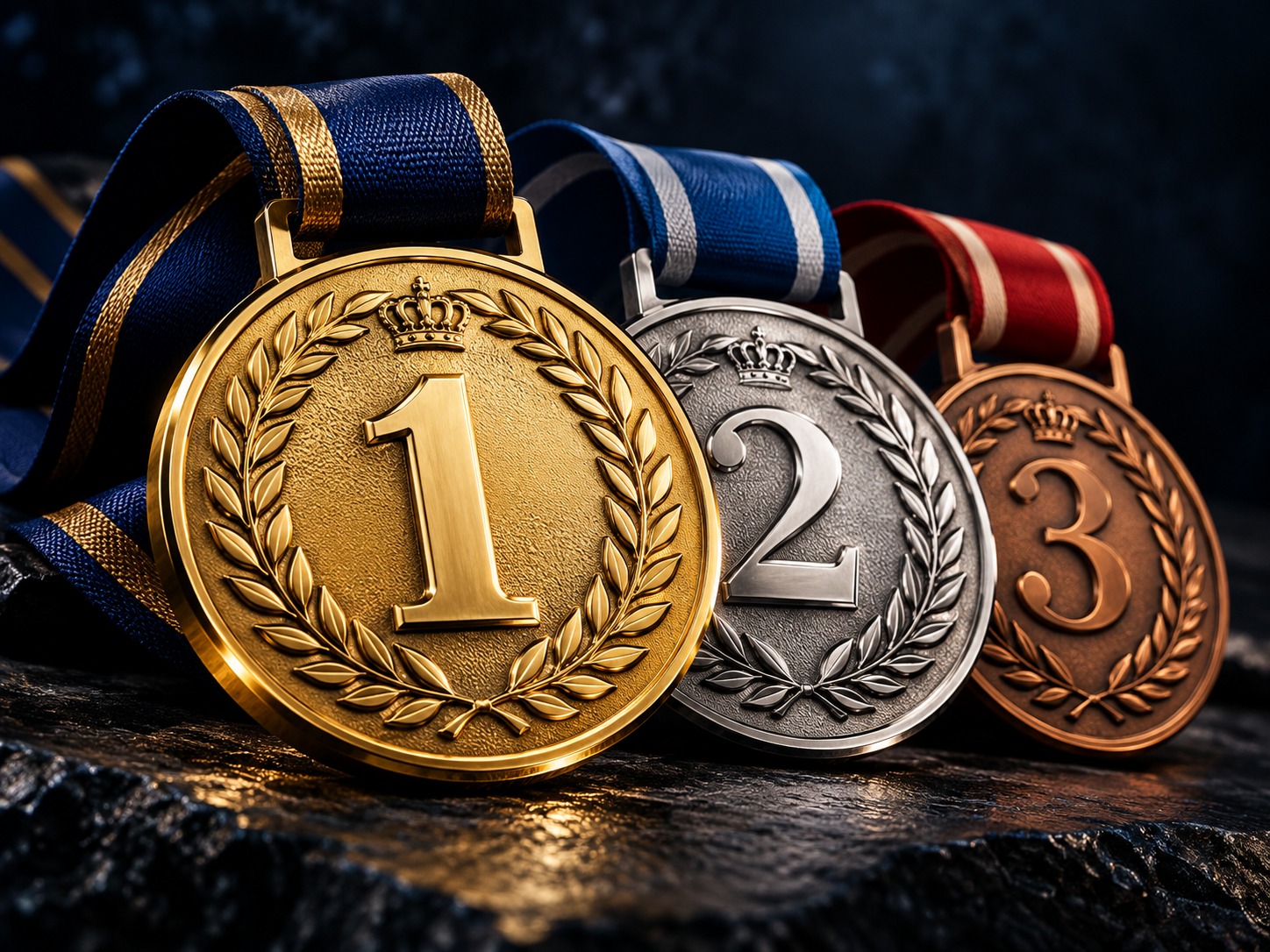 Medalhas de ouro, prata e bronze